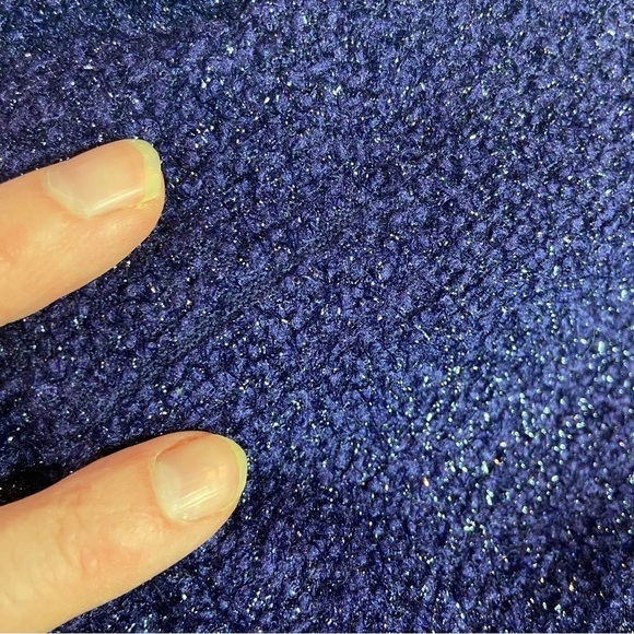 Amy Too! Vintage purple metallic knit short sleeve mini dress 18 1/2 - Picture 10 of 10